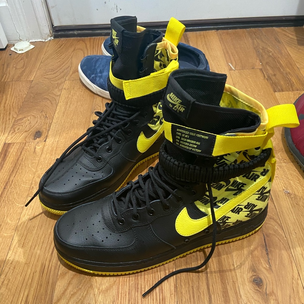 Nike SF AF 1 Black Dynamic Yellow High Shoes Sz13